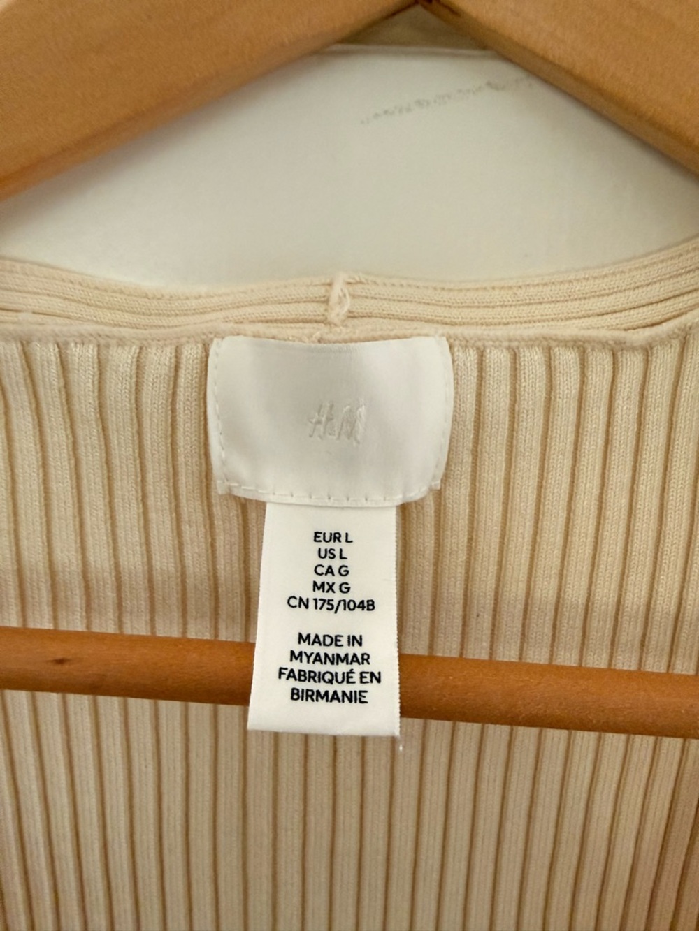 H&M Ribbed Tank Top — Cream Beige - Picture 6 of 7